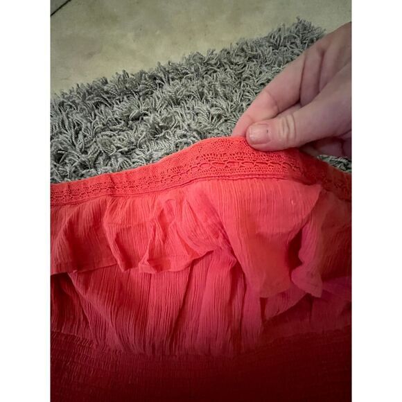 Anthropologie H in Paris Coral Strapless Midi Dress M - Picture 10 of 12